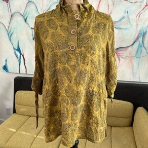 💛🖤💛Terra SJ apparel top blouse shirt medium citrine black